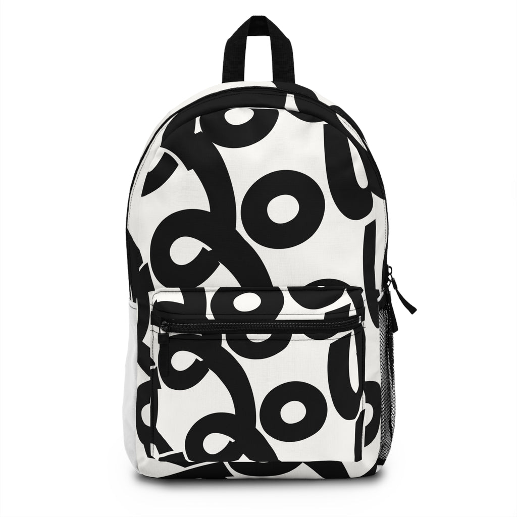 Monochrome Abstract Circle Pattern Backpack
