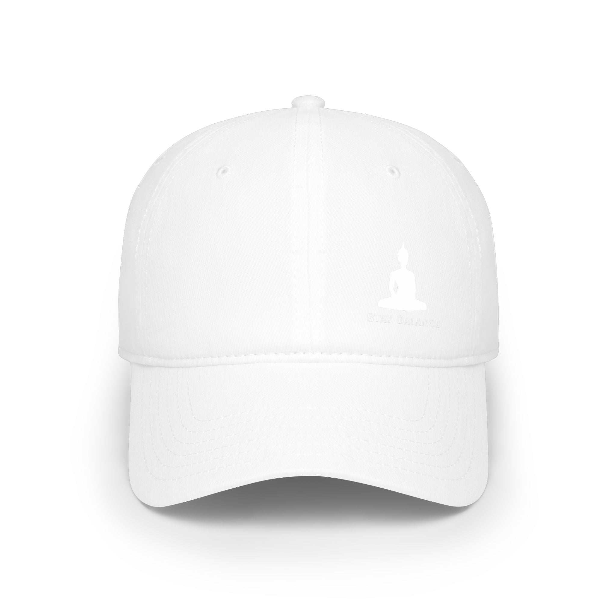 Low Profile Baseball Cap - Minimal Buddha "Stay Balanced" Meditation Hat