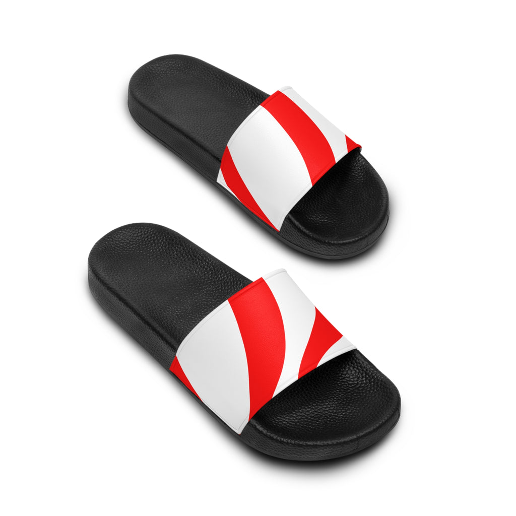 Men's Red Swirl Slide Sandals — Bold Striped Summer Slides