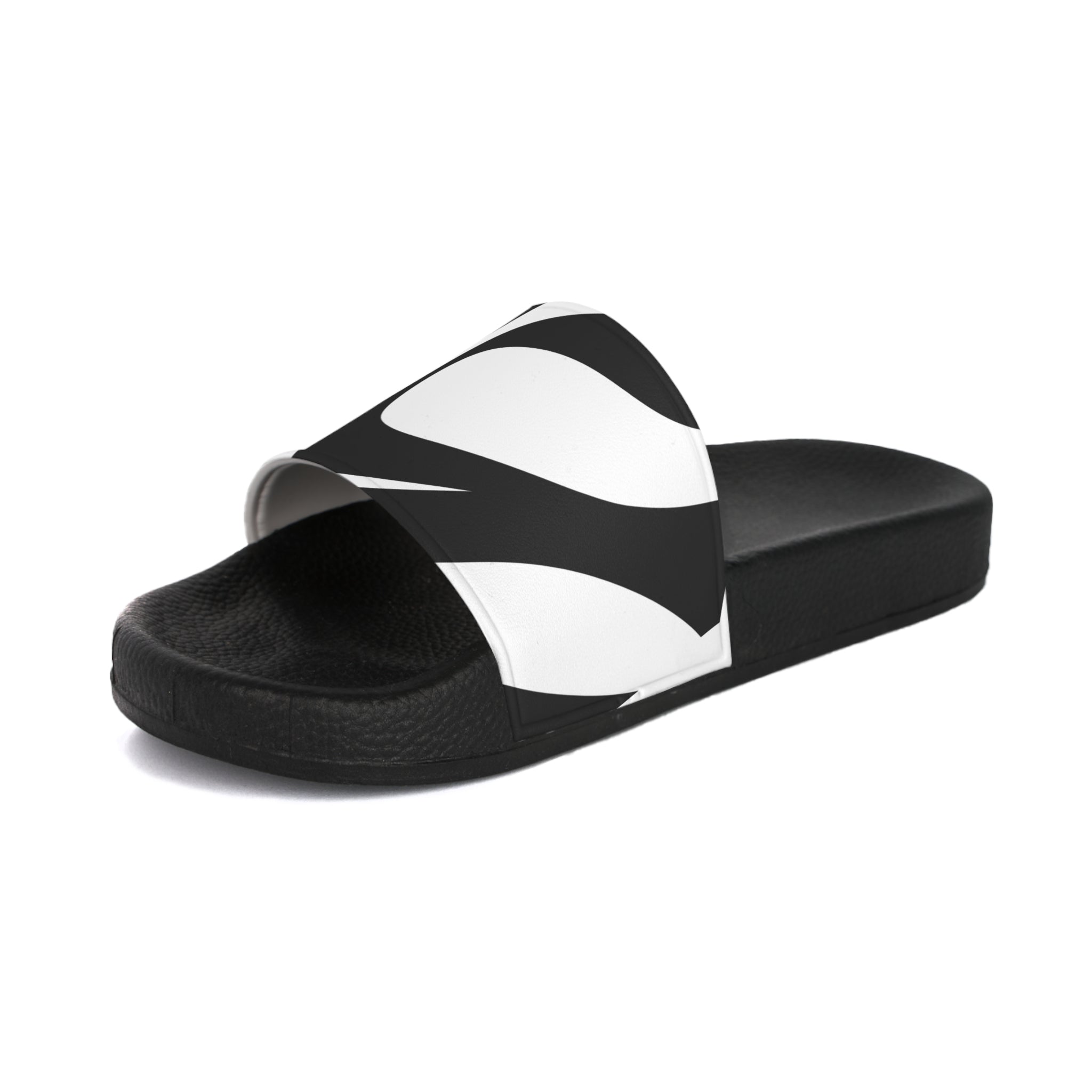 Men's Black & White Abstract Slide Sandals
