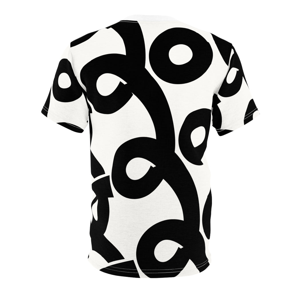 Abstract Black & White Circle Pattern Tee