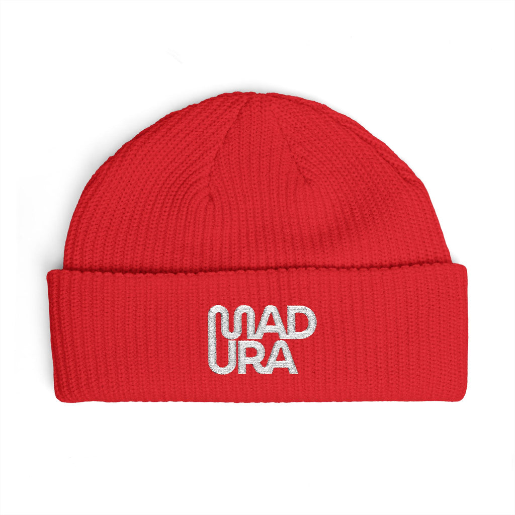 Cuff Beanie — Embroidered "Mad Ura" Streetwear Knit Hat