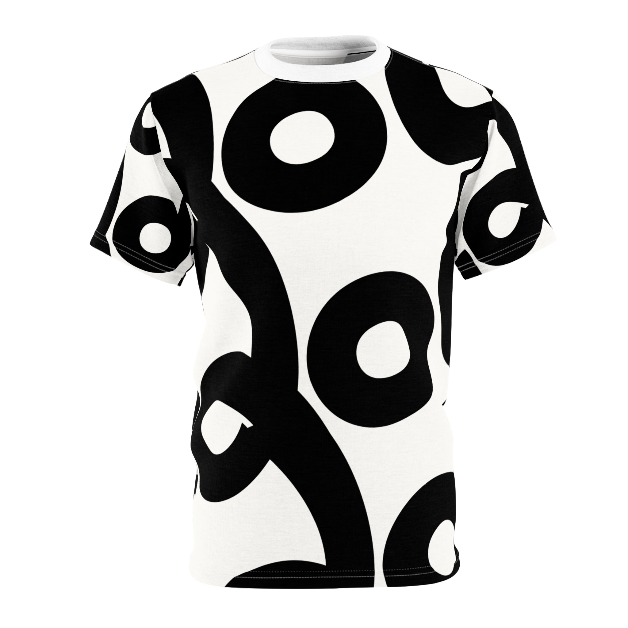 Abstract Black & White Circle Pattern Tee