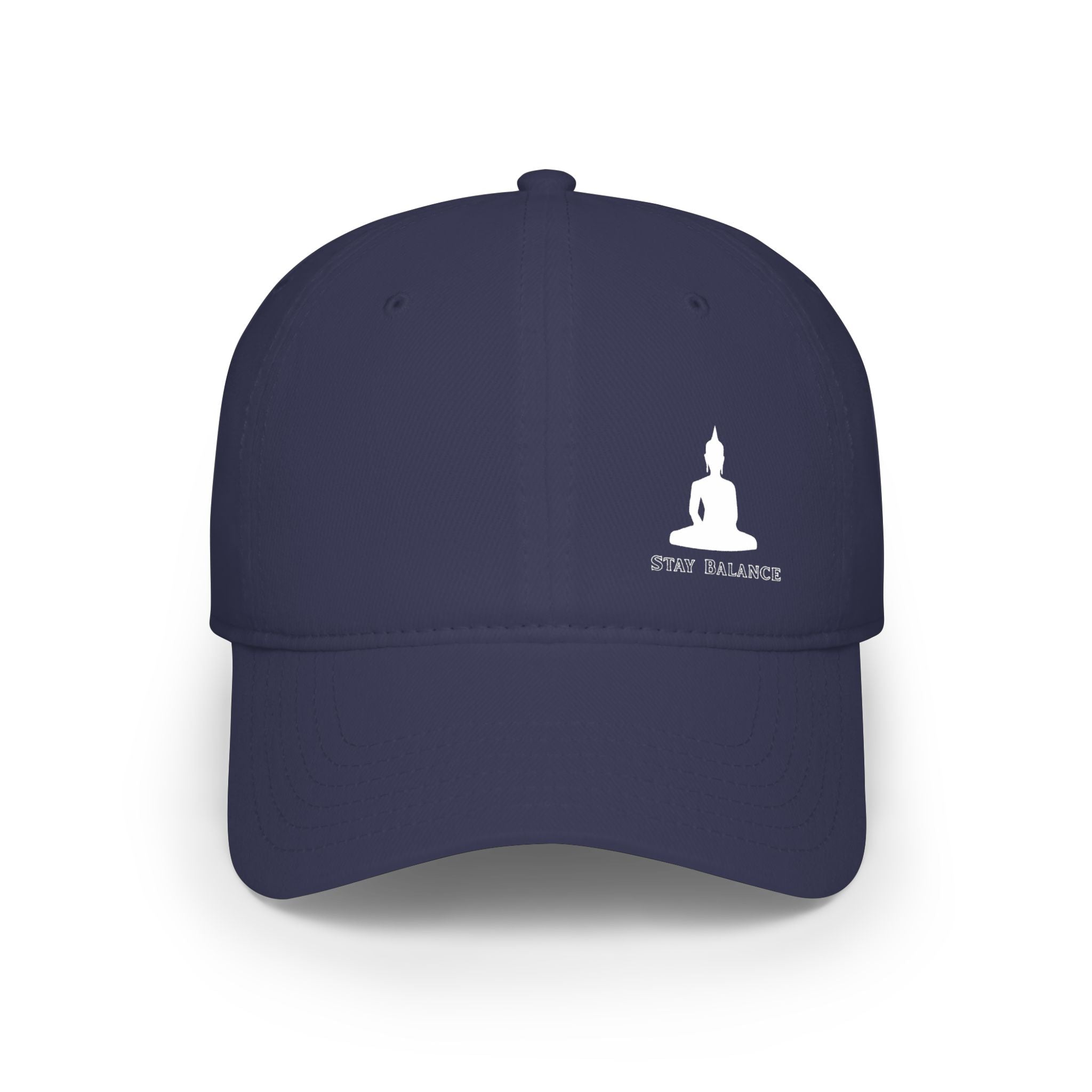 Low Profile Baseball Cap - Minimal Buddha "Stay Balanced" Meditation Hat