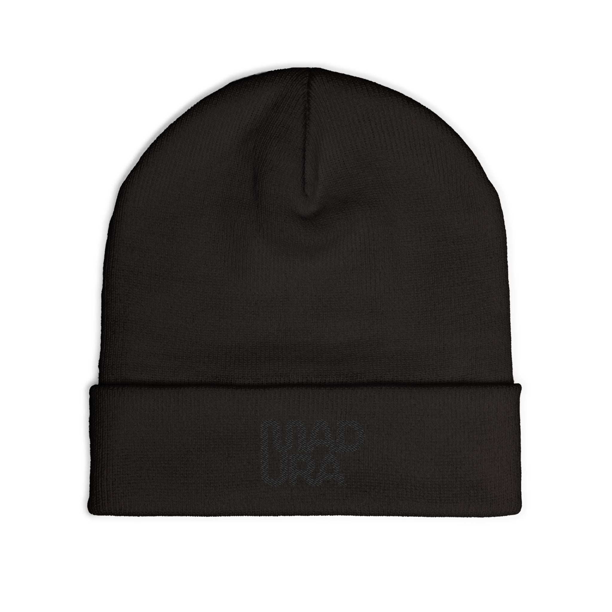 Embroidered 'MADURA' Knit Beanie — Cozy Winter Hat, Minimal Logo Cuffed Beanie