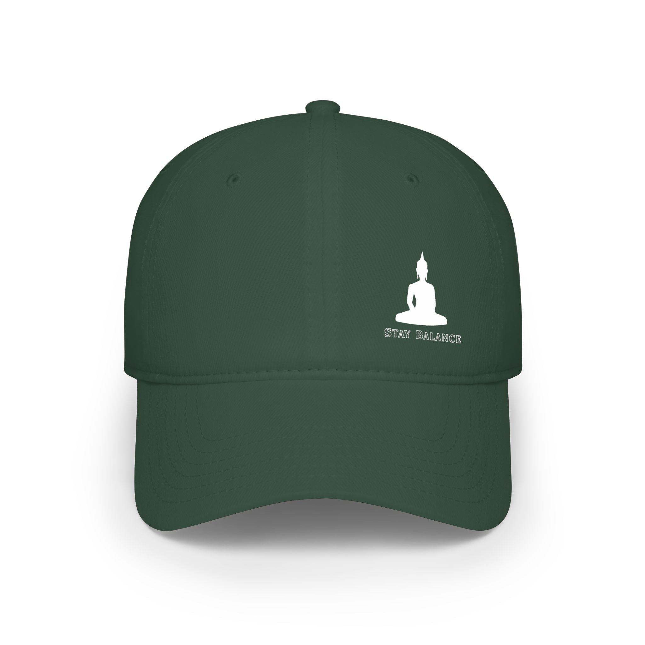Low Profile Baseball Cap - Minimal Buddha "Stay Balanced" Meditation Hat
