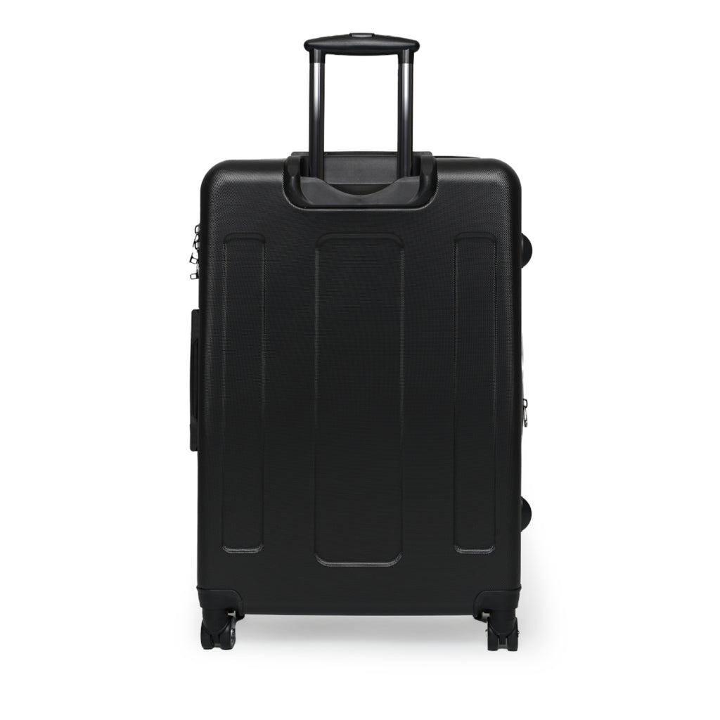 Bold Typographic Suitcase - Modern Black & White Travel Luggage with 'MADURA' Design