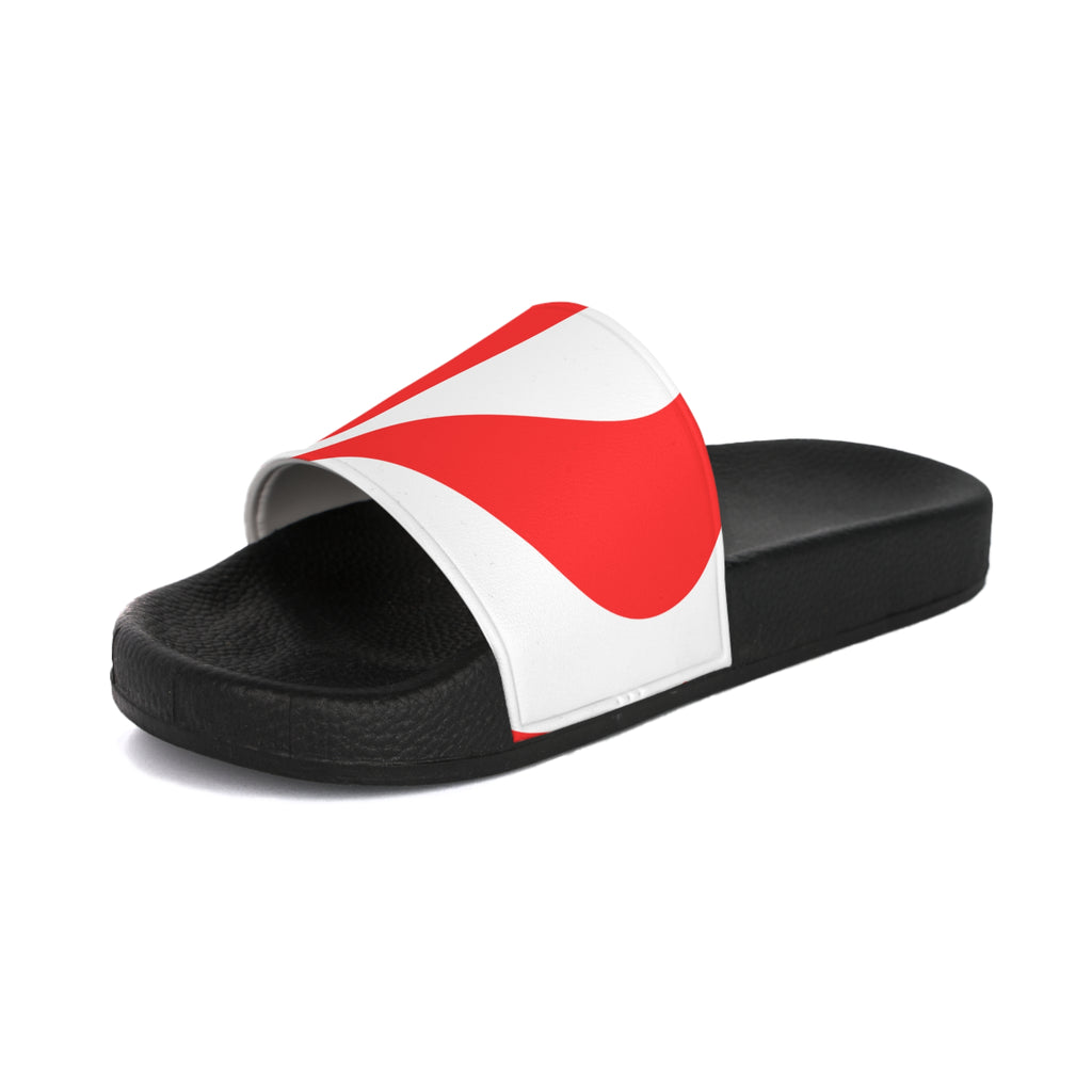 Men's Red Swirl Slide Sandals — Bold Striped Summer Slides
