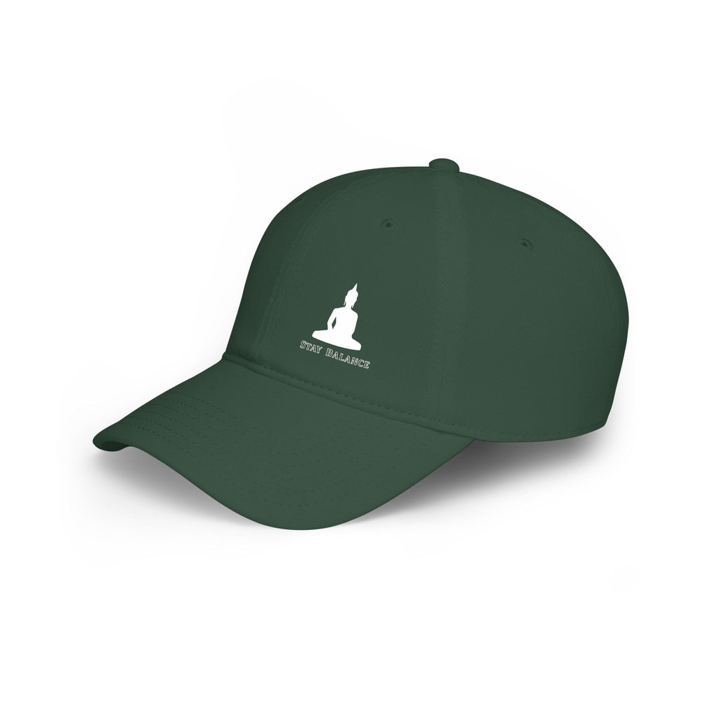 Low Profile Baseball Cap - Minimal Buddha "Stay Balanced" Meditation Hat