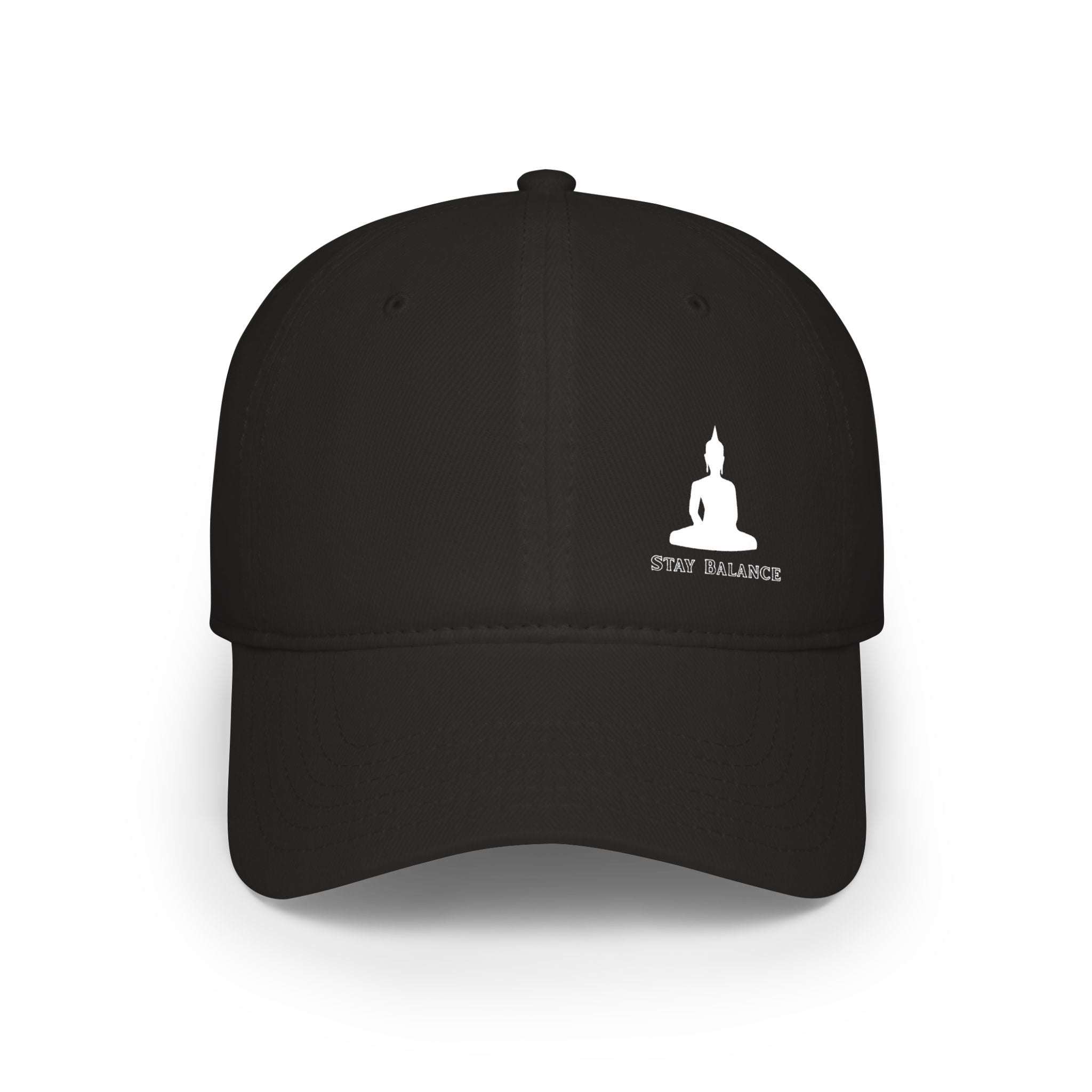 Low Profile Baseball Cap - Minimal Buddha "Stay Balanced" Meditation Hat