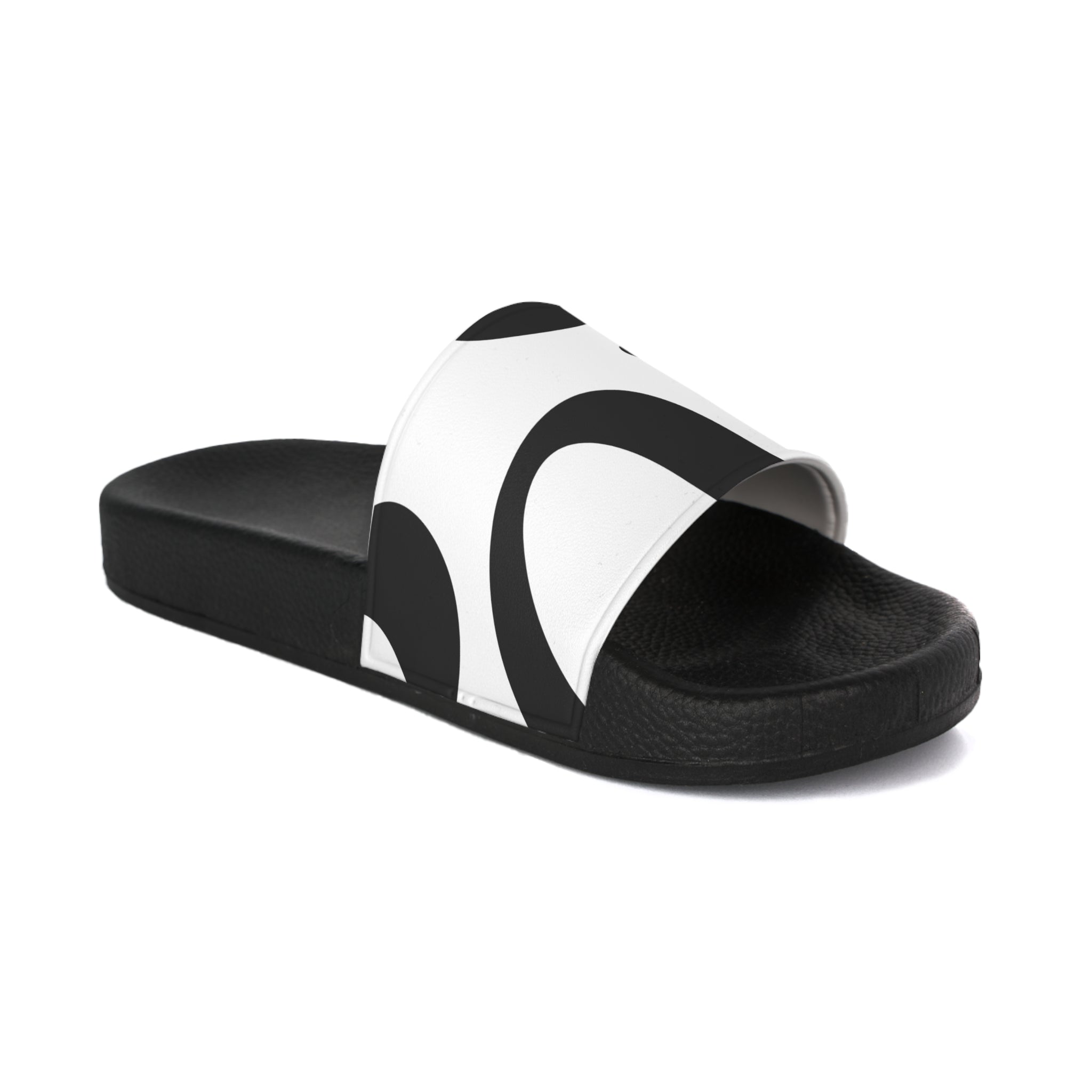 Men's Black & White Abstract Slide Sandals