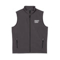 Men's Soft Shell Vest — Minimal 'Dad Vibe' Chest Logo, Water-Resistant Outdoor Layer