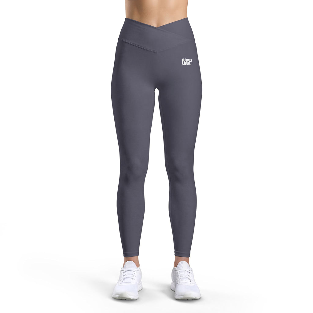 Leggings — Women’s Luxe Black Leggings with Small White Logo