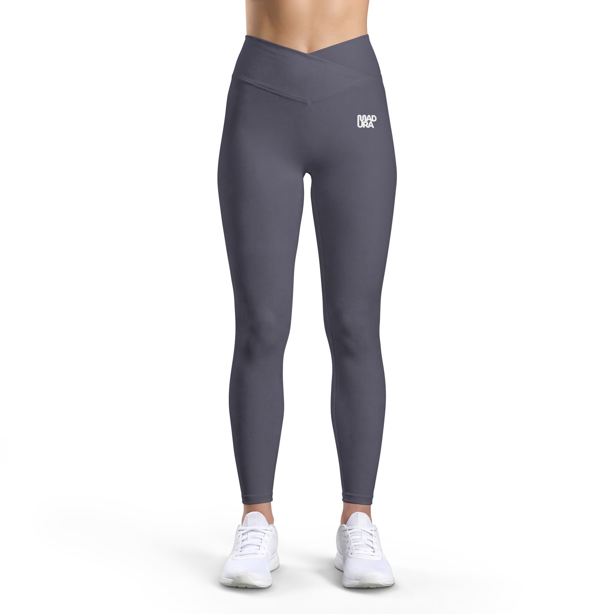 Leggings — Women’s Luxe Black Leggings with Small White Logo