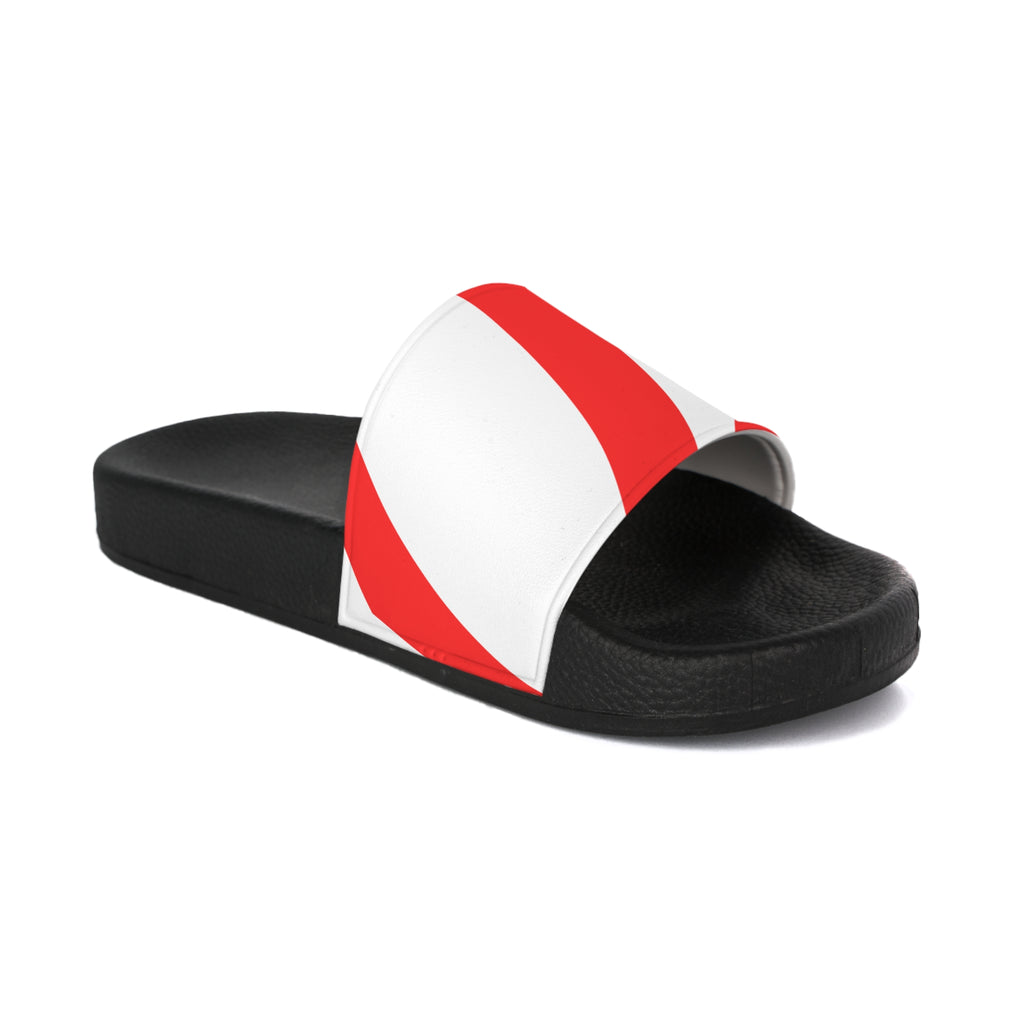 Men's Red Swirl Slide Sandals — Bold Striped Summer Slides