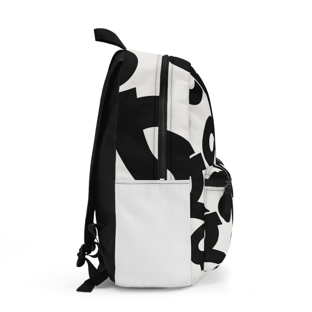 Monochrome Abstract Circle Pattern Backpack