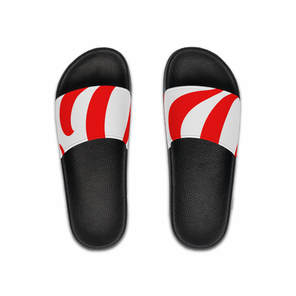 Men's Red Swirl Slide Sandals — Bold Striped Summer Slides