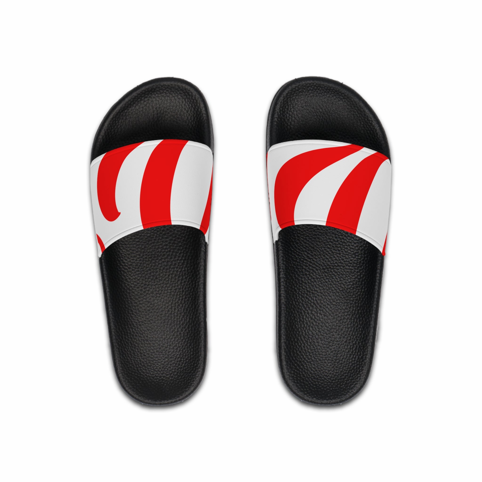 Men's Red Swirl Slide Sandals — Bold Striped Summer Slides