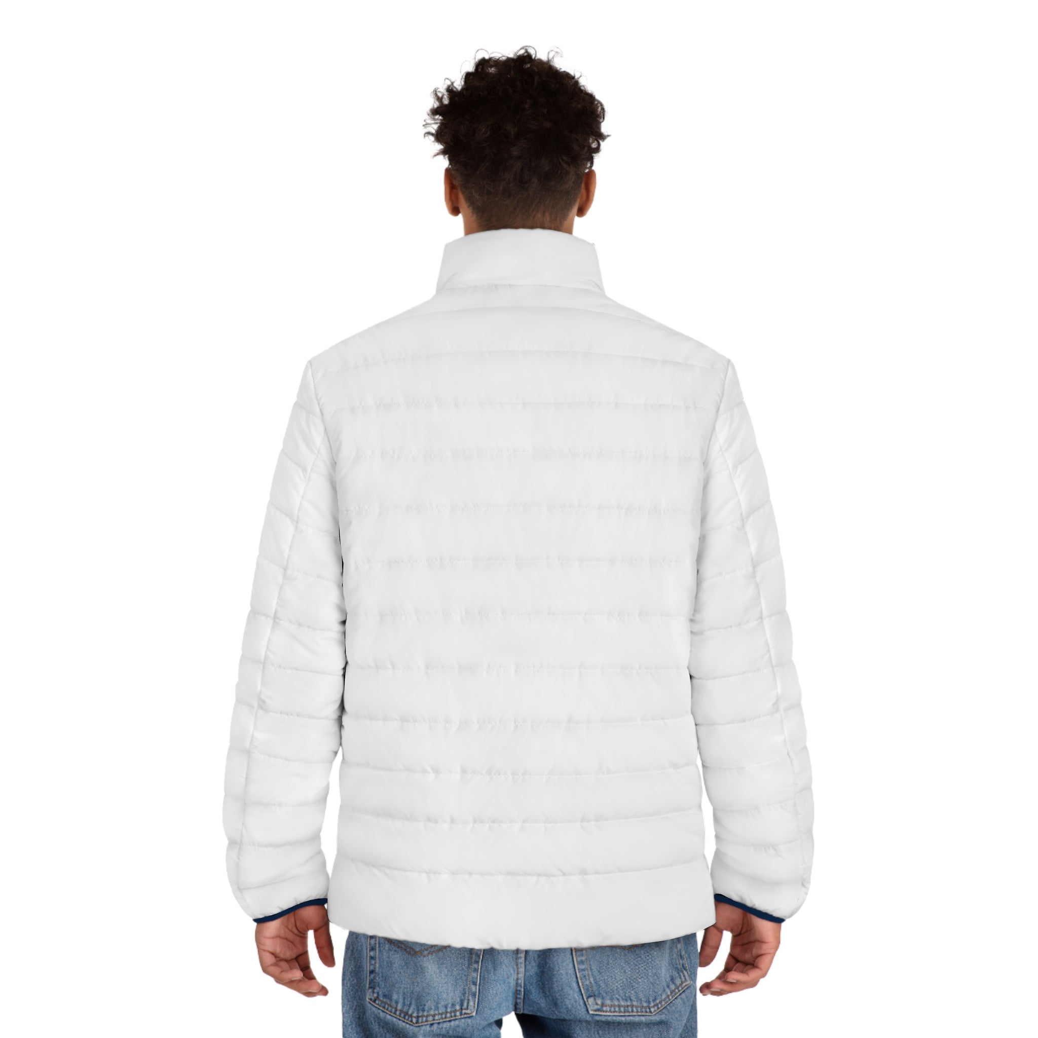 Puffer Jacket — Minimal Black Logo Men's Insulated Coat