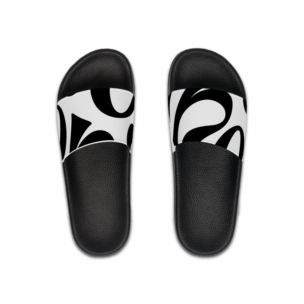 Men's Black & White Abstract Slide Sandals