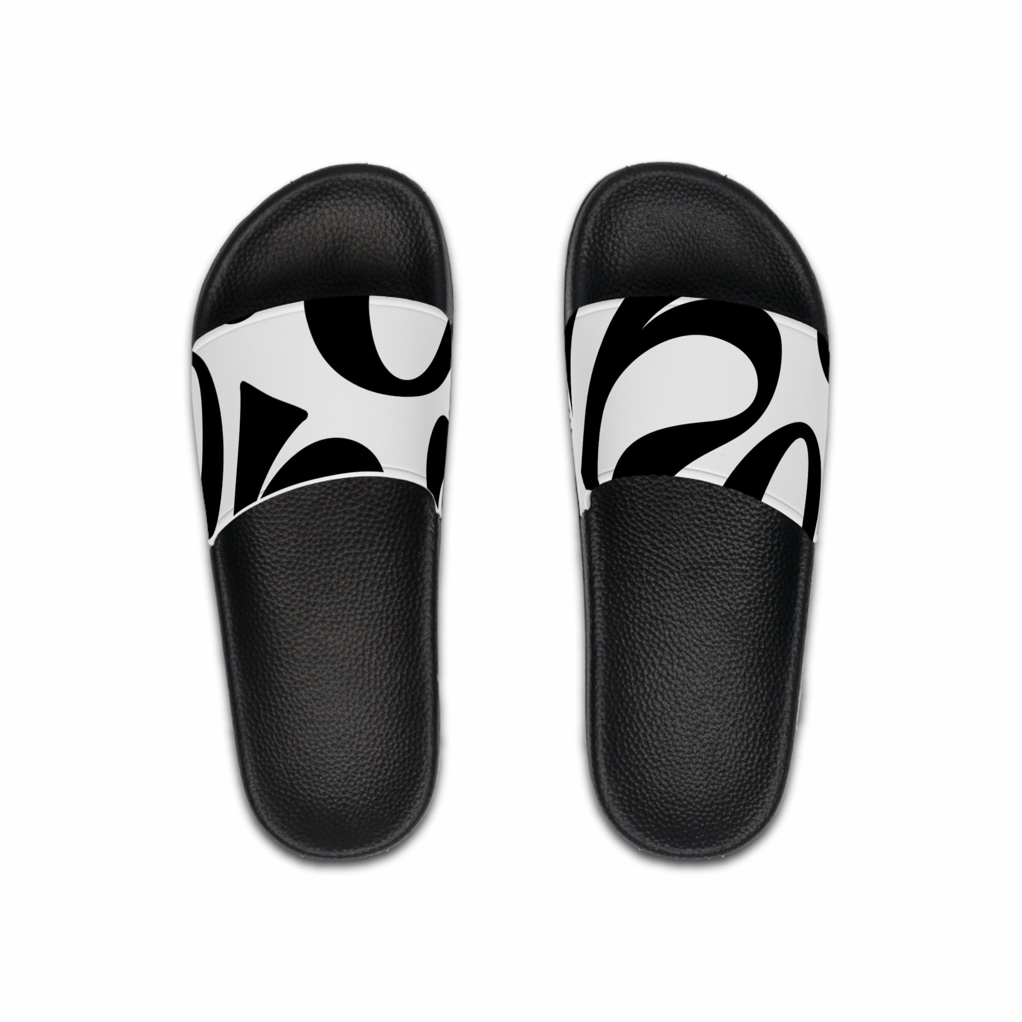 Men's Black & White Abstract Slide Sandals