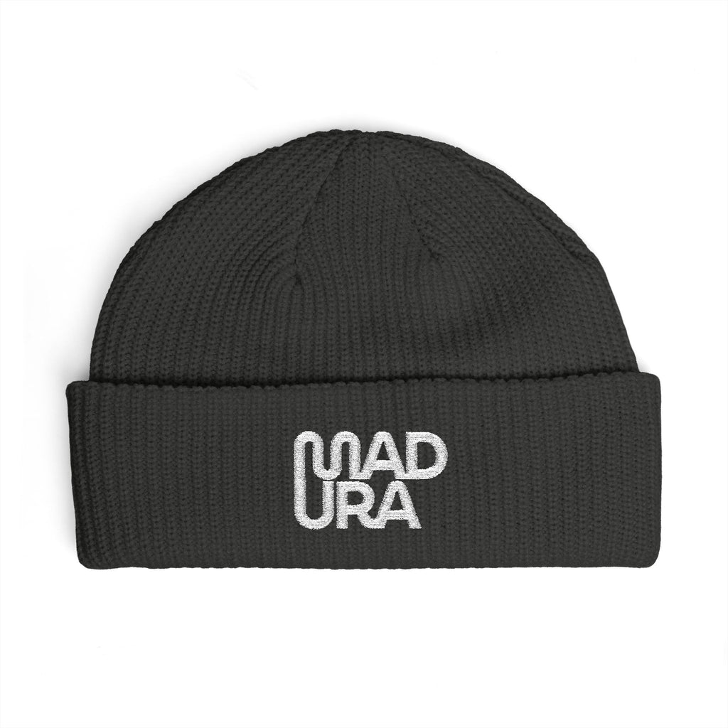 Cuff Beanie — Embroidered "Mad Ura" Streetwear Knit Hat